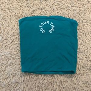 Teal Crop Tube Top (XS)